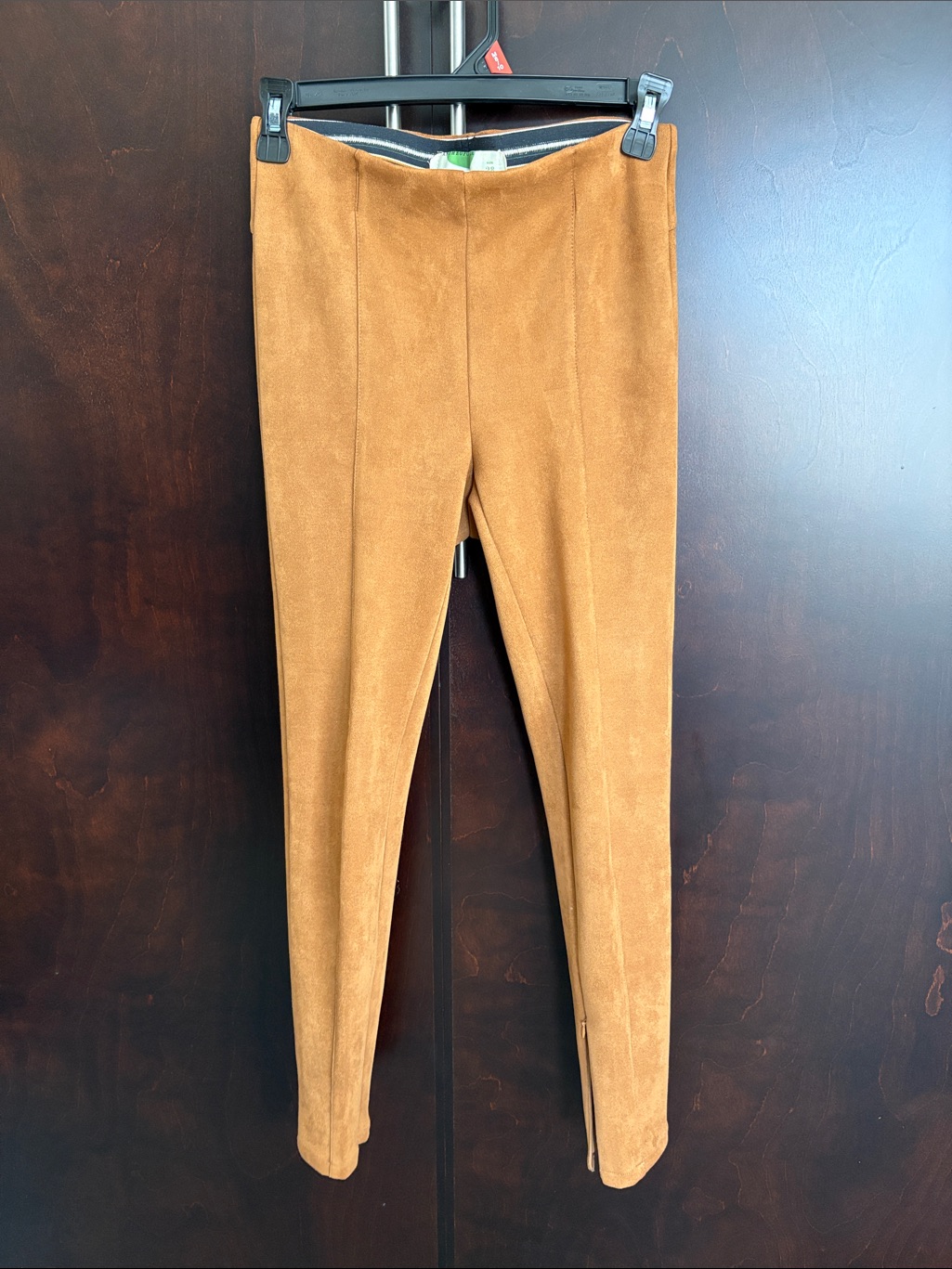 Anthropologie Faux Suede Stretch Camel / Honey Pull On Leggings Size 28